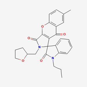 7-methyl-1'-propyl-2-(tetrahydrofuran-2-ylmethyl)-2H-spiro[chromeno[2,3-c]pyrrole-1,3'-indole]-2',3,9(1'H)-trione