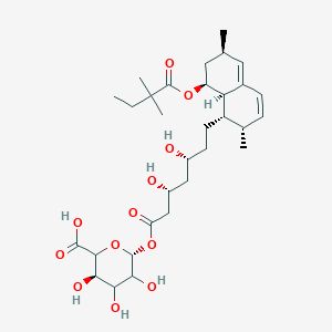 molecular formula C₃₁H₄₈O₁₂ B1140732 Simvastatin Acyl-beta-D-glucuronide CAS No. 463962-56-3