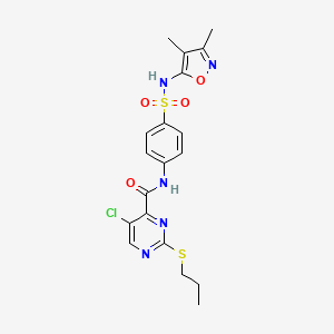 5-chloro-N-{4-[(3,4-dimethyl-1,2-oxazol-5-yl)sulfamoyl]phenyl}-2-(propylsulfanyl)pyrimidine-4-carboxamide