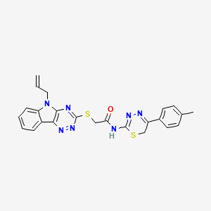 N-[5-(4-methylphenyl)-6H-1,3,4-thiadiazin-2-yl]-2-{[5-(prop-2-en-1-yl)-5H-[1,2,4]triazino[5,6-b]indol-3-yl]sulfanyl}acetamide