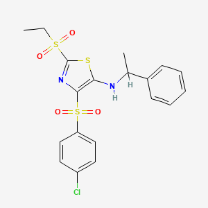 4-(4-chlorobenzenesulfonyl)-2-(ethanesulfonyl)-N-(1-phenylethyl)-1,3-thiazol-5-amine