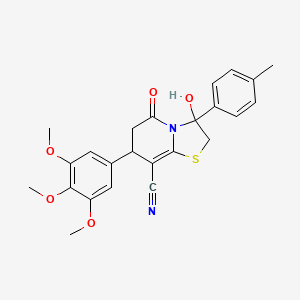 3-hydroxy-3-(4-methylphenyl)-5-oxo-7-(3,4,5-trimethoxyphenyl)-2,3,6,7-tetrahydro-5H-[1,3]thiazolo[3,2-a]pyridine-8-carbonitrile