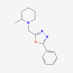 molecular formula C15H19N3O B11407354 2-Methyl-1-[(5-phenyl-1,3,4-oxadiazol-2-yl)methyl]piperidine 