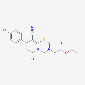 molecular formula C18H18ClN3O3S B11407376 ethyl [8-(4-chlorophenyl)-9-cyano-6-oxo-7,8-dihydro-2H,6H-pyrido[2,1-b][1,3,5]thiadiazin-3(4H)-yl]acetate 