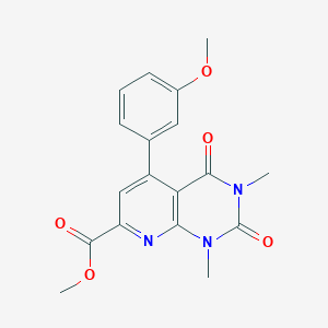 molecular formula C18H17N3O5 B11407377 Methyl 5-(3-methoxyphenyl)-1,3-dimethyl-2,4-dioxo-1,2,3,4-tetrahydropyrido[2,3-d]pyrimidine-7-carboxylate 