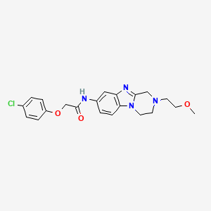 molecular formula C21H23ClN4O3 B11407407 2-(4-chlorophenoxy)-N-[2-(2-methoxyethyl)-1,2,3,4-tetrahydropyrazino[1,2-a]benzimidazol-8-yl]acetamide 