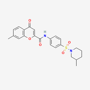 7-methyl-N-{4-[(3-methylpiperidin-1-yl)sulfonyl]phenyl}-4-oxo-4H-chromene-2-carboxamide