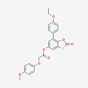 molecular formula C24H20O7S B11407449 7-(4-Ethoxyphenyl)-2-oxo-1,3-benzoxathiol-5-yl (4-methoxyphenoxy)acetate 