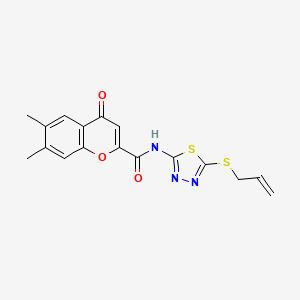 6,7-dimethyl-4-oxo-N-[5-(prop-2-en-1-ylsulfanyl)-1,3,4-thiadiazol-2-yl]-4H-chromene-2-carboxamide