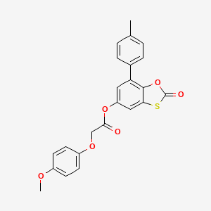 molecular formula C23H18O6S B11407466 7-(4-Methylphenyl)-2-oxo-1,3-benzoxathiol-5-yl (4-methoxyphenoxy)acetate 