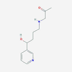 molecular formula C₁₂H₁₂D₆N₂O₂ B1140747 1-{[4-Hydroxy-4-(pyridin-3-yl)butyl]amino}propan-2-one CAS No. 887352-16-1