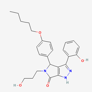 3-(2-hydroxyphenyl)-5-(3-hydroxypropyl)-4-[4-(pentyloxy)phenyl]-4,5-dihydropyrrolo[3,4-c]pyrazol-6(1H)-one