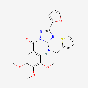 {3-(furan-2-yl)-5-[(thiophen-2-ylmethyl)amino]-1H-1,2,4-triazol-1-yl}(3,4,5-trimethoxyphenyl)methanone