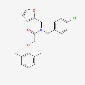 molecular formula C23H24ClNO3 B11407497 N-(4-chlorobenzyl)-N-(furan-2-ylmethyl)-2-(2,4,6-trimethylphenoxy)acetamide 