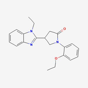 molecular formula C21H23N3O2 B11407522 1-(2-ethoxyphenyl)-4-(1-ethyl-1H-benzimidazol-2-yl)pyrrolidin-2-one 