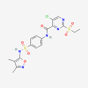 5-chloro-N-{4-[(3,4-dimethyl-1,2-oxazol-5-yl)sulfamoyl]phenyl}-2-(ethylsulfonyl)pyrimidine-4-carboxamide