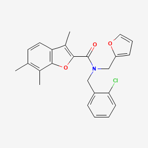 N-(2-chlorobenzyl)-N-(furan-2-ylmethyl)-3,6,7-trimethyl-1-benzofuran-2-carboxamide