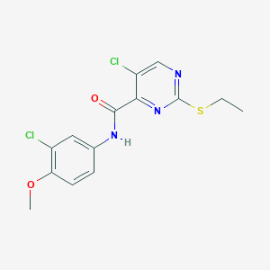 5-chloro-N-(3-chloro-4-methoxyphenyl)-2-(ethylsulfanyl)pyrimidine-4-carboxamide