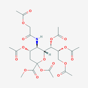 molecular formula C₂₄H₃₃NO₁₆ B1140759 2,4,7,8,9-Penta-O-acetyl-N-acetylglycolyl-D-neuraminic acid methyl ester CAS No. 118865-38-6
