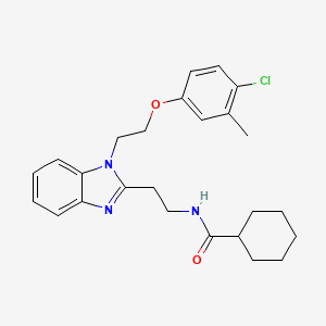 N-(2-{1-[2-(4-chloro-3-methylphenoxy)ethyl]-1H-benzimidazol-2-yl}ethyl)cyclohexanecarboxamide