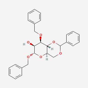 molecular formula C₂₇H₂₈O₆ B1140761 Benzyl 3-O-Benzyl-4,6-O-benzylidene-alpha-D-mannopyranoside CAS No. 62774-16-7