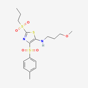 N-(3-methoxypropyl)-4-[(4-methylphenyl)sulfonyl]-2-(propylsulfonyl)-1,3-thiazol-5-amine