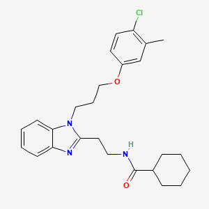 N-(2-{1-[3-(4-chloro-3-methylphenoxy)propyl]-1H-benzimidazol-2-yl}ethyl)cyclohexanecarboxamide