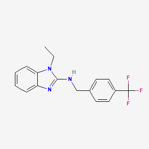 molecular formula C17H16F3N3 B11407686 1-ethyl-N-[4-(trifluoromethyl)benzyl]-1H-benzimidazol-2-amine 