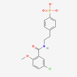 molecular formula C₁₆H₁₇ClNO₆P B1140769 p-[2-[(5-Chloro-2-methoxybenzoyl)amino]ethyl]benzenephosphonate CAS No. 594854-55-4