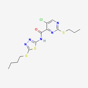 N-[5-(butylsulfanyl)-1,3,4-thiadiazol-2-yl]-5-chloro-2-(propylsulfanyl)pyrimidine-4-carboxamide