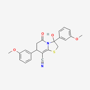 3-hydroxy-3,7-bis(3-methoxyphenyl)-5-oxo-2,3,6,7-tetrahydro-5H-[1,3]thiazolo[3,2-a]pyridine-8-carbonitrile