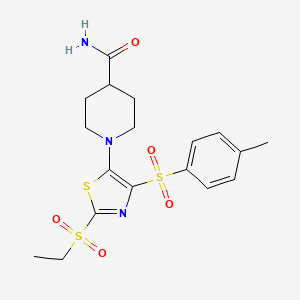 1-{2-(Ethylsulfonyl)-4-[(4-methylphenyl)sulfonyl]-1,3-thiazol-5-yl}piperidine-4-carboxamide