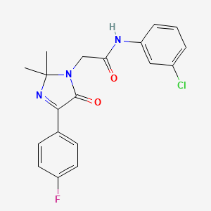 N-(3-chlorophenyl)-2-[4-(4-fluorophenyl)-2,2-dimethyl-5-oxo-2,5-dihydro-1H-imidazol-1-yl]acetamide