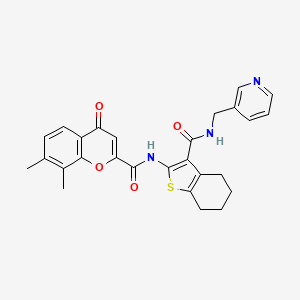 7,8-dimethyl-4-oxo-N-{3-[(pyridin-3-ylmethyl)carbamoyl]-4,5,6,7-tetrahydro-1-benzothiophen-2-yl}-4H-chromene-2-carboxamide