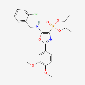 molecular formula C22H26ClN2O6P B11407804 Diethyl (5-{[(2-chlorophenyl)methyl]amino}-2-(3,4-dimethoxyphenyl)-1,3-oxazol-4-YL)phosphonate 