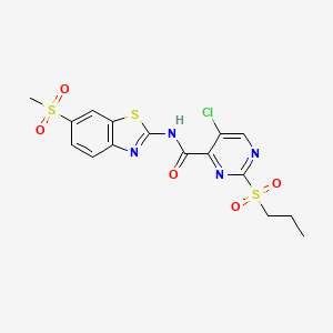 5-chloro-N-[6-(methylsulfonyl)-1,3-benzothiazol-2-yl]-2-(propylsulfonyl)pyrimidine-4-carboxamide