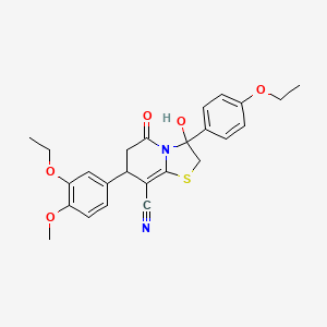 7-(3-ethoxy-4-methoxyphenyl)-3-(4-ethoxyphenyl)-3-hydroxy-5-oxo-2,3,6,7-tetrahydro-5H-[1,3]thiazolo[3,2-a]pyridine-8-carbonitrile