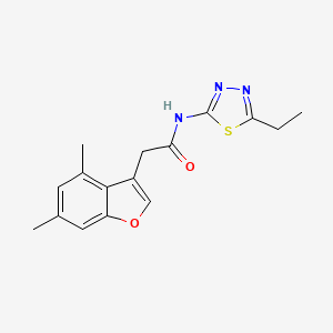 molecular formula C16H17N3O2S B11407850 2-(4,6-dimethyl-1-benzofuran-3-yl)-N-(5-ethyl-1,3,4-thiadiazol-2-yl)acetamide 