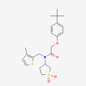 2-(4-tert-butylphenoxy)-N-(1,1-dioxidotetrahydrothiophen-3-yl)-N-[(3-methylthiophen-2-yl)methyl]acetamide