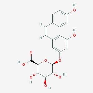 molecular formula C₂₀H₂₀O₉ B1140787 顺式白藜芦醇 3-O-葡萄糖醛酸苷 CAS No. 387372-23-8