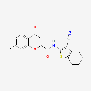 N-(3-cyano-4,5,6,7-tetrahydro-1-benzothiophen-2-yl)-5,7-dimethyl-4-oxo-4H-chromene-2-carboxamide