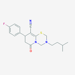 8-(4-fluorophenyl)-3-(3-methylbutyl)-6-oxo-3,4,7,8-tetrahydro-2H,6H-pyrido[2,1-b][1,3,5]thiadiazine-9-carbonitrile