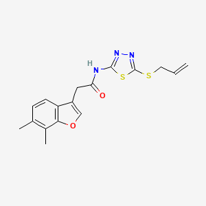 2-(6,7-dimethyl-1-benzofuran-3-yl)-N-[5-(prop-2-en-1-ylsulfanyl)-1,3,4-thiadiazol-2-yl]acetamide