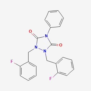 molecular formula C22H17F2N3O2 B11407895 1,2-Bis-(2-fluoro-benzyl)-4-phenyl-[1,2,4]triazolidine-3,5-dione 