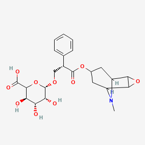 molecular formula C₂₃H₂₉NO₁₀ B1140790 (3R,4R,5R,6S)-3,4,5-三羟基-6-[(2S)-3-[(9-甲基-3-氧杂-9-氮杂三环[3.3.1.02,4]壬-7-基)氧基]-3-氧代-2-苯基丙氧基]氧烷-2-羧酸 CAS No. 17660-02-5