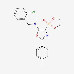 molecular formula C19H20ClN2O4P B11407913 Dimethyl {5-[(2-chlorobenzyl)amino]-2-(4-methylphenyl)-1,3-oxazol-4-yl}phosphonate 