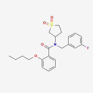 molecular formula C22H26FNO4S B11407916 2-butoxy-N-(1,1-dioxidotetrahydrothiophen-3-yl)-N-(3-fluorobenzyl)benzamide 