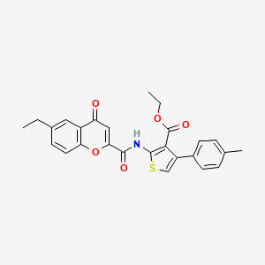 ethyl 2-{[(6-ethyl-4-oxo-4H-chromen-2-yl)carbonyl]amino}-4-(4-methylphenyl)thiophene-3-carboxylate