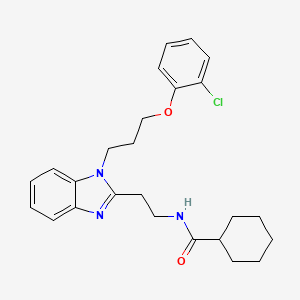 molecular formula C25H30ClN3O2 B11407928 N-(2-{1-[3-(2-chlorophenoxy)propyl]-1H-benzimidazol-2-yl}ethyl)cyclohexanecarboxamide 