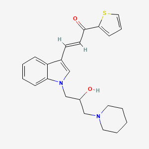 (2E)-3-{1-[2-hydroxy-3-(piperidin-1-yl)propyl]-1H-indol-3-yl}-1-(thiophen-2-yl)prop-2-en-1-one